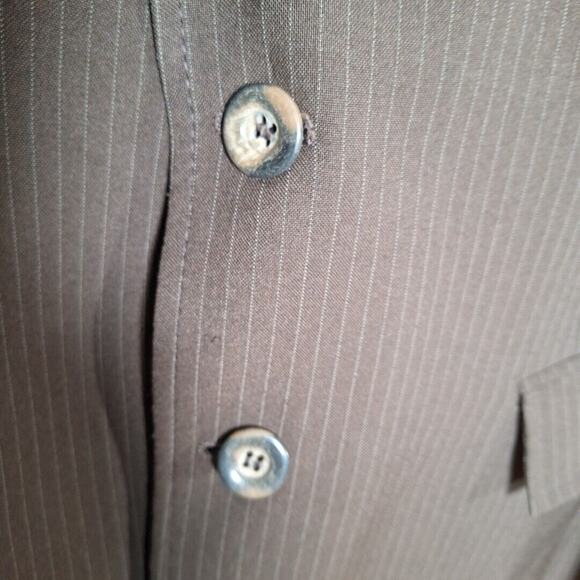 Vintage 70s/80s Brown Pinstripe Suit Jacket Blazer Men Size 40R Retro Grandpa - Picture 2 of 8